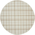 8' Ivory Plaid Power Loom Round Rug
