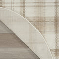 8' Ivory Plaid Power Loom Round Rug