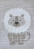 4' X 6' Beige and Gray Juvenile Animals Youthful Area Rug