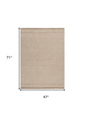 4' X 6' Brown Geometric Area Rug