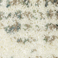 8' X 11' Ivory And Green Geometric Shag Area Rug With Fringe