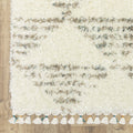 8' X 11' Ivory And Green Geometric Shag Area Rug With Fringe