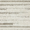 5' X 8' Ivory And Brown Striped Distressed Area Rug