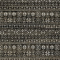 3' X 5' Black And Gray Tribal Area Rug With Fringe