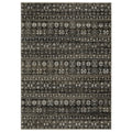 3' X 5' Black And Gray Tribal Area Rug With Fringe