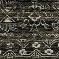 3' X 5' Black And Gray Tribal Area Rug With Fringe