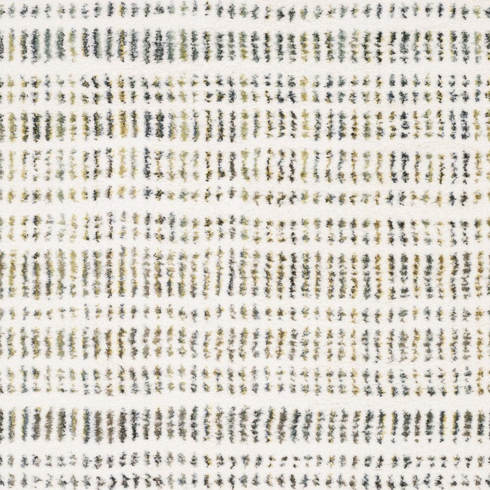 5' X 8' Ivory Gold And Gray Striped Area Rug