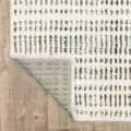 5' X 8' Ivory Gold And Gray Striped Area Rug