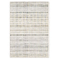 5' X 8' Ivory Gold And Gray Striped Area Rug