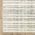 5' X 8' Ivory Gold And Gray Striped Area Rug