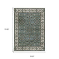 10' X 13' Blue And Green Floral Area Rug With Fringe