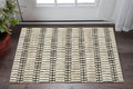 3' X 5' Beige And Black Geometric Area Rug