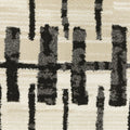 3' X 5' Beige And Black Geometric Area Rug