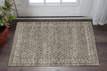 10' X 13' Gray And Beige Diamond Area Rug With Fringe