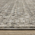 10' X 13' Gray And Beige Diamond Area Rug With Fringe