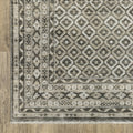 10' X 13' Gray And Beige Diamond Area Rug With Fringe