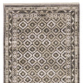 10' X 13' Gray And Beige Diamond Area Rug With Fringe