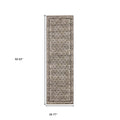 10' X 13' Gray And Beige Diamond Area Rug With Fringe