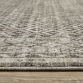 10' X 13' Gray And Beige Diamond Area Rug With Fringe