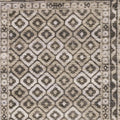 10' X 13' Gray And Beige Diamond Area Rug With Fringe