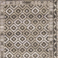 10' X 13' Gray And Beige Diamond Area Rug With Fringe