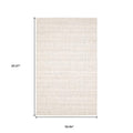 5' X 8' Ivory And Gray Striped Hand Tufted Area Rug