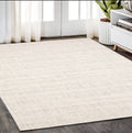 5' X 8' Ivory And Gray Striped Hand Tufted Area Rug