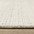 5' X 8' Ivory And Gray Striped Hand Tufted Area Rug
