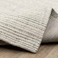 5' X 8' Ivory And Gray Striped Hand Tufted Area Rug