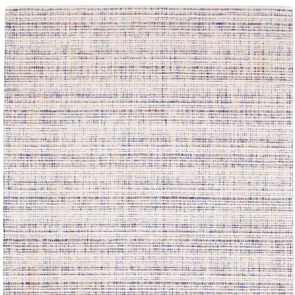 5' X 8' Ivory And Gray Striped Hand Tufted Area Rug