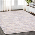 5' X 8' Ivory And Gray Striped Hand Tufted Area Rug