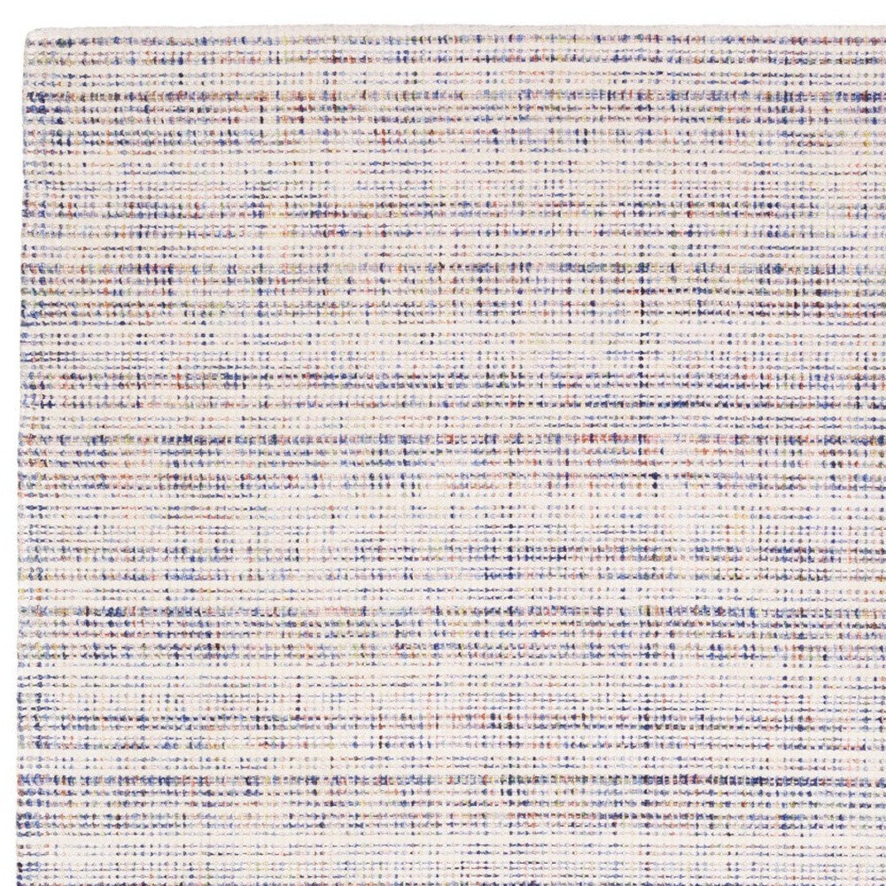 5' X 8' Ivory And Gray Striped Hand Tufted Area Rug