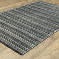 5' X 8' Ivory And Gray Striped Hand Tufted Area Rug