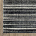 5' X 8' Ivory And Gray Striped Hand Tufted Area Rug