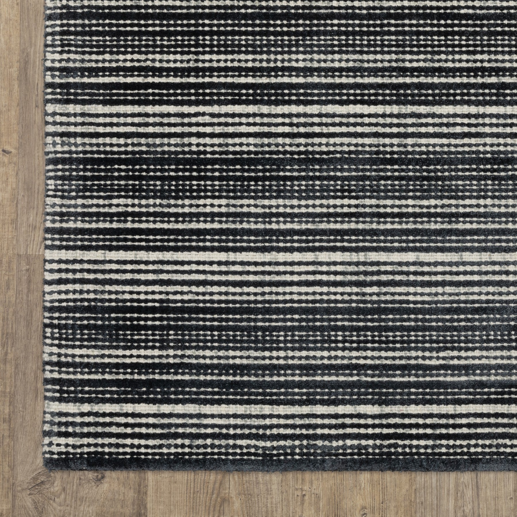 5' X 8' Ivory And Gray Striped Hand Tufted Area Rug