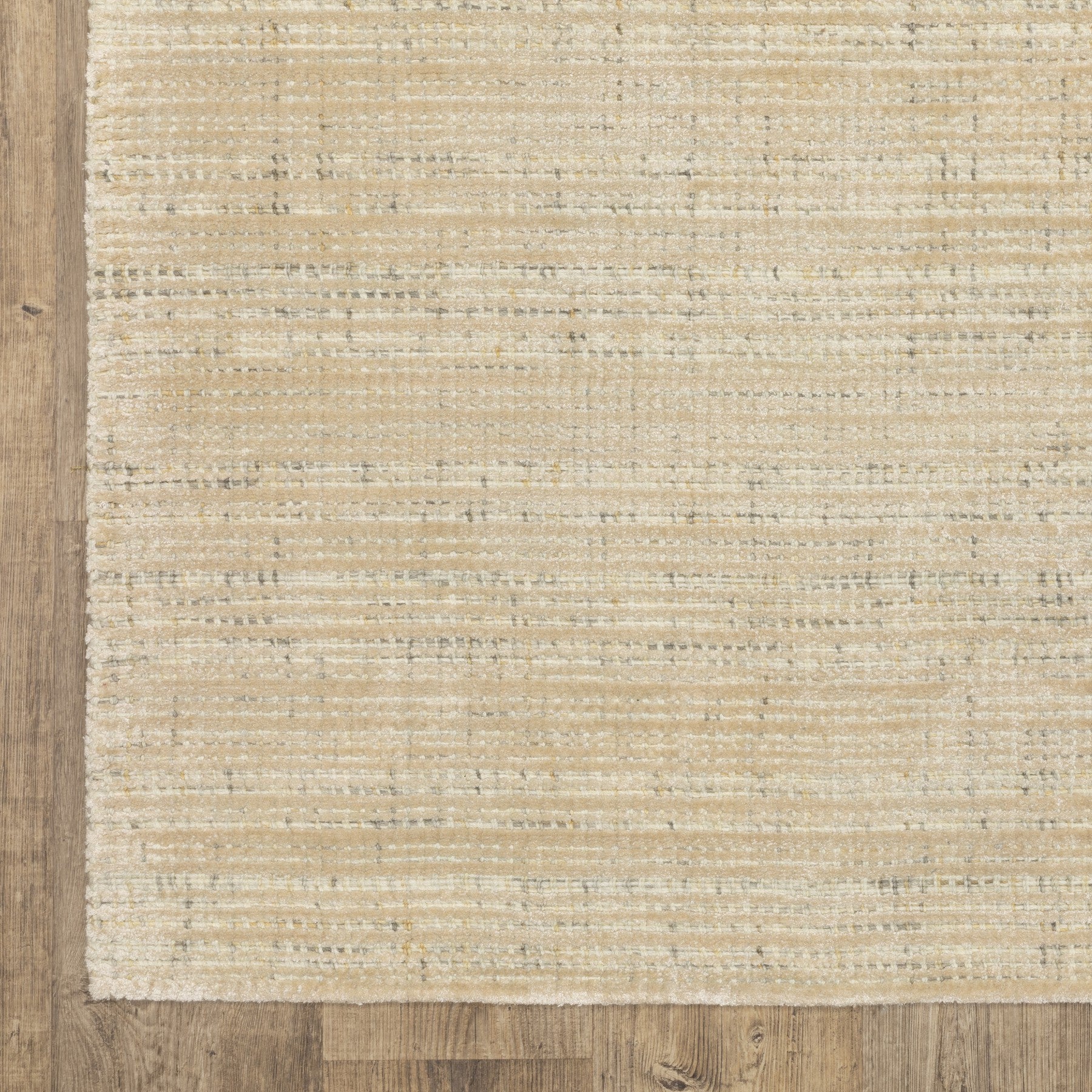 5' X 8' Ivory And Gray Striped Hand Tufted Area Rug