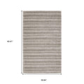 5' X 8' Ivory And Gray Striped Hand Tufted Area Rug