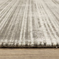 5' X 8' Ivory And Gray Striped Hand Tufted Area Rug