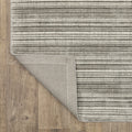 5' X 8' Ivory And Gray Striped Hand Tufted Area Rug