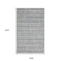 5' X 8' Ivory And Gray Striped Hand Tufted Area Rug