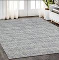 5' X 8' Ivory And Gray Striped Hand Tufted Area Rug