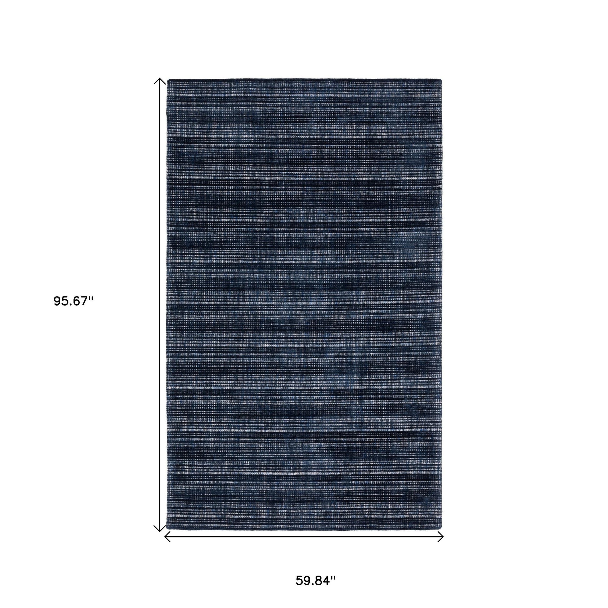 5' X 8' Ivory And Gray Striped Hand Tufted Area Rug