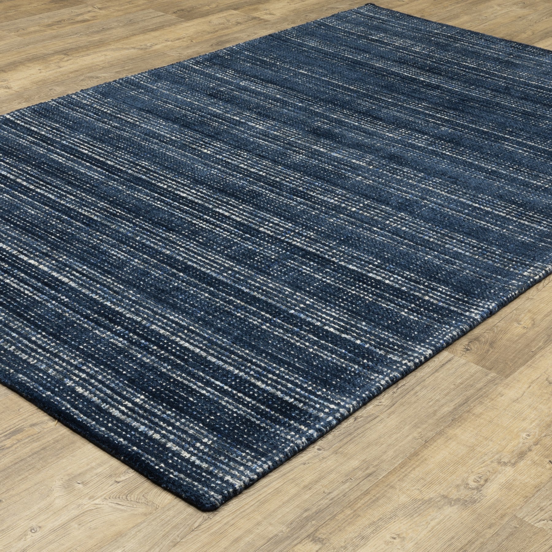 5' X 8' Ivory And Gray Striped Hand Tufted Area Rug