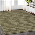 5' X 8' Ivory And Gray Striped Hand Tufted Area Rug