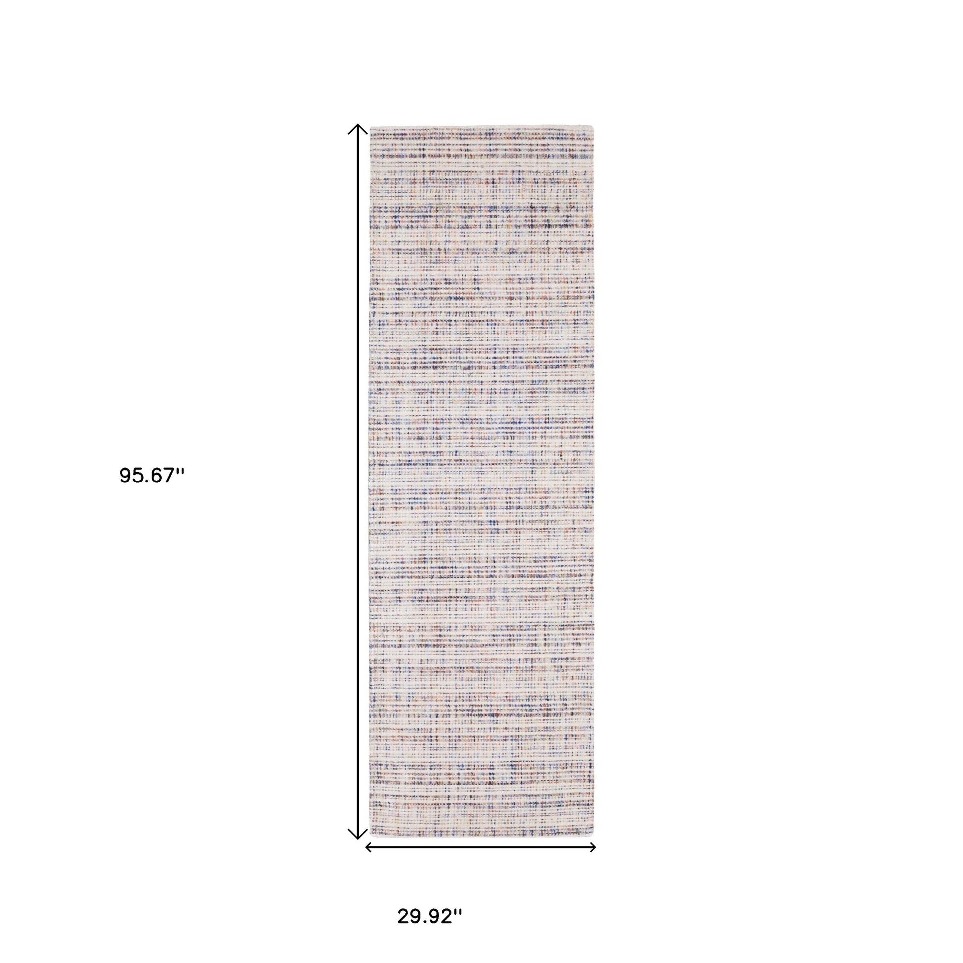 5' X 8' Ivory And Gray Striped Hand Tufted Area Rug