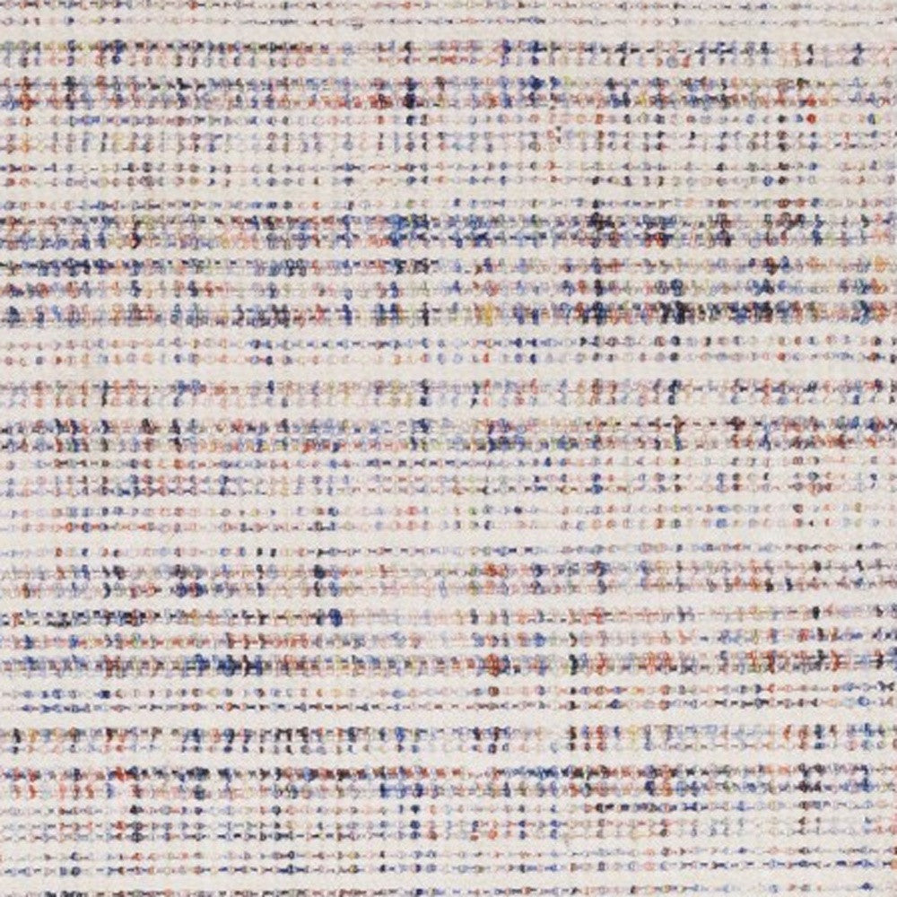 5' X 8' Ivory And Gray Striped Hand Tufted Area Rug