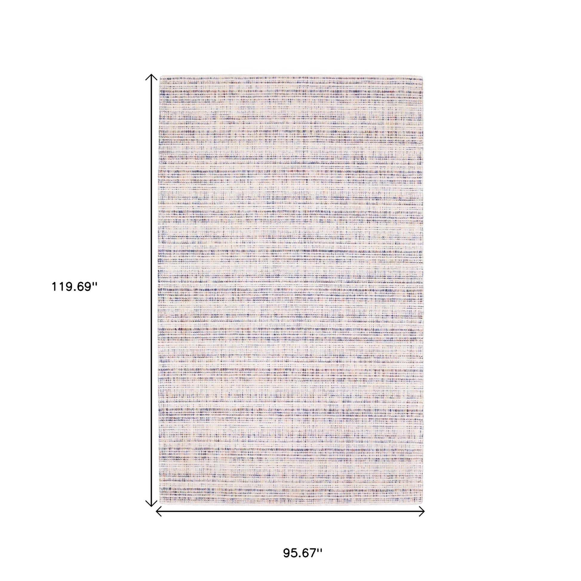 5' X 8' Ivory And Gray Striped Hand Tufted Area Rug