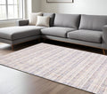 5' X 8' Ivory And Gray Striped Hand Tufted Area Rug