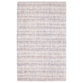 5' X 8' Ivory And Gray Striped Hand Tufted Area Rug