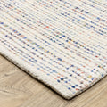 5' X 8' Ivory And Gray Striped Hand Tufted Area Rug
